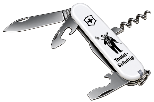 SCHUTTIG Taschenwerkzeug, VICTORINOX Spartan 91mm weiß, Elzacher Teufelschuttig, solange Vorrat reic