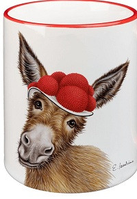SCHWARZWALDMARIELE Tasse Esel mit Bollenhut, rot